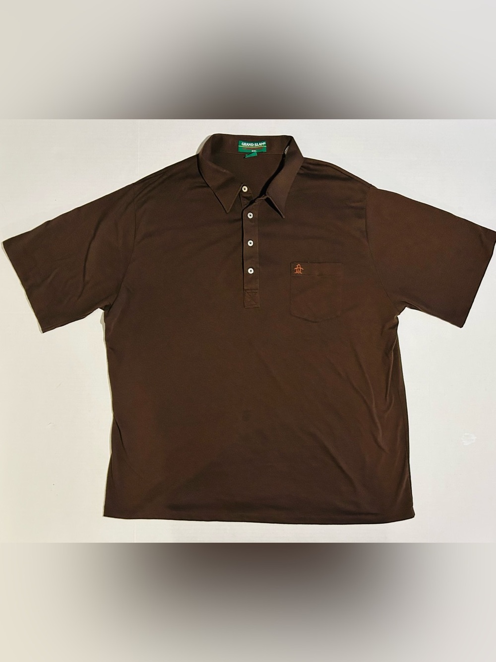Vintage Grand Slam by Munsingwear Penguin Brown Golf Polo Shirt Men's 3XL XXXL